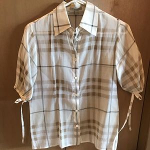 Burberry Check Short Sleeved Blouse